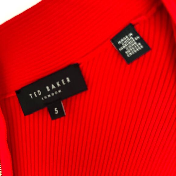 Ted Baker Milly red sweetheart sweater dress– Size 5 (US L), Fitted & Flared - Picture 6 of 11